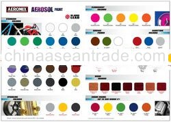 Latest Aeromix Aerosol Spray Paint Colour Card
