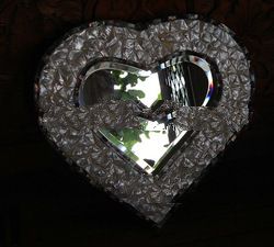 mother of pearl mirror frame love