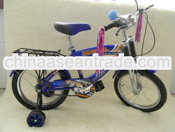 16Inch blue color with carrier training wheel aluminum alloy rim child bike,children bicycle,baby bo