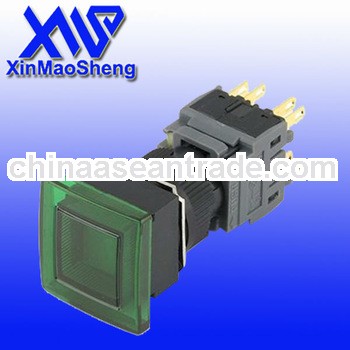 16mm plastic switches with pilot lamp Maintained button switch with illuminated