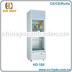 185L Upright Glass Door Solar Refrigerator with CE certificate