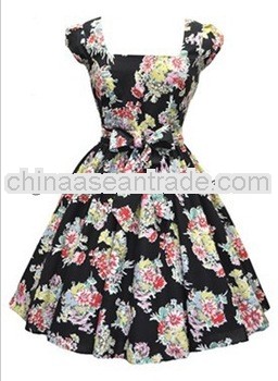 1950 S Lady 's bouquet retro dress