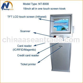 19inch card reader touch kiosk