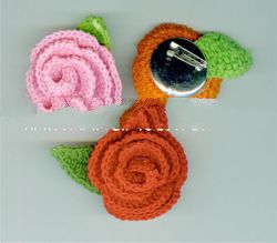 Rose Crochet Brooch