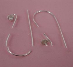 EWFMN08 - 925 Sterling Silver Fancy Ear Wires with Ball