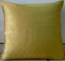 Silk Pillow Cover Decor - Yellow/Gold