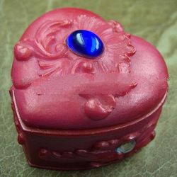 Red Heart Shape Jewellery Box, Casket, Resin Crafts Statuary