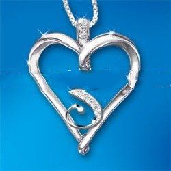 Love Letter Heart Shaped Diamond Initial Pendant