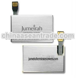 Metal USB credit card flash drive, memory thumb drive