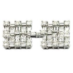 14k White 1.34 Ct Diamond Earrings - 1.34 dwt in 14k White Gold - (SI2 clarity, G/H color)