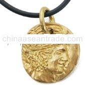 leather cord Brass Necklaces