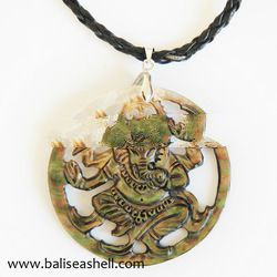 necklace carving shell with ganesha god symbol