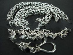 Sterling Silver Square Byzantine Chain