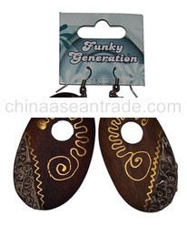 Sono Wood Painted Earring