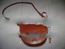 Leather Handbag Batik Stamp