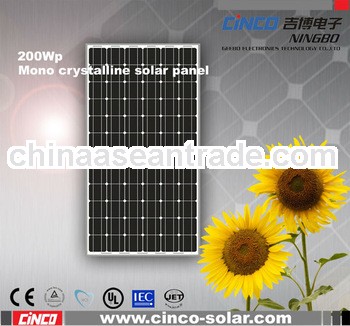 200W mono crystalline solar panel, 24v solar panel, 200w solar panel price