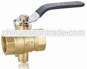 2012 Hot-sale forged brass thermouscope ball valve with metal long handle