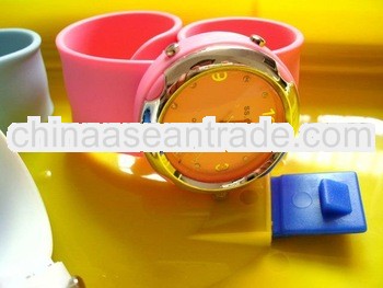 2012 custom logo design available silicone slap watch