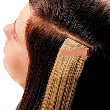 2012 fashionable hair temporary tape in human hair extensions handmade