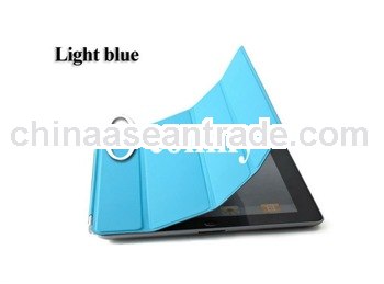 2012 hot PU leather simple design cover for ipad2 black and blue