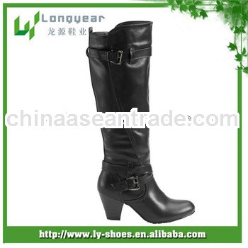 2013-2014 fashion wholesale black leather boots women,women long leather boots,big boots women