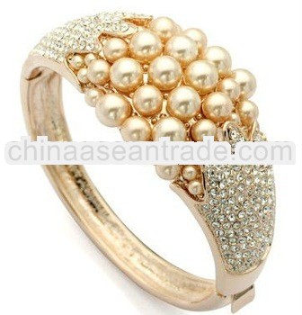 2013 Aliexpress hot luxurious pearl mixed rhinestone bead bracelet