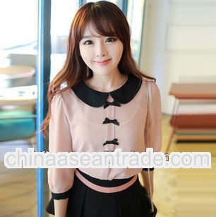 2013 Bowknot dolls collar chiffon shirt Blouse