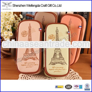 2013 High Quality New arrival Unique Design Leather Pen Pencil Bag