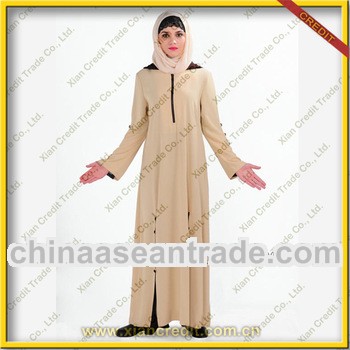 2013 Hot Sale stylish dual layer simple dubai kaftan