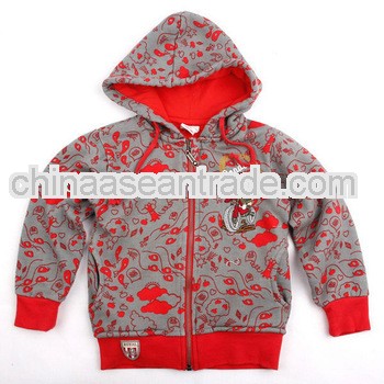 2013 Hot Wholesale winter charcoal red boys hoodies with lovely cartoon embroidering A3291# from Nov