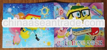 2013 Kids' Eco-friendly cartoon cheap coloring books with stickers