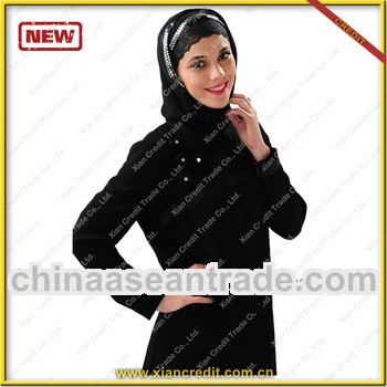 2013 Lady baju kurung design with handmade crochet folower