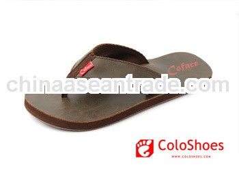 2013 NEW STYLE ! leather strap tpr sole brown leather mens high cut shoes