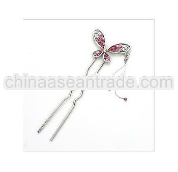 2013 New Product Alloy Rhinestone Butterfly Hair Pins For Girls Cheap Women Accessories