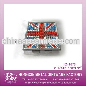 2013 New Product HX-1676 4 Case England Flag Crystal Pill Box Keyring