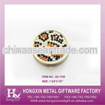 2013 New Product HX-1753 3 Case Metal Round Plastic Pill Box