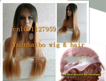 2013 New Style 20" #1B#613 Silky Straight, Ombre Two Tone, 5a Chinese virgin hair thin skin per