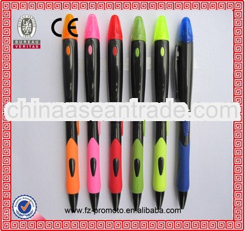 2013 New design 5 colors promotional plastic pen with highlighter