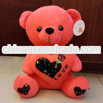2013 New design children's plush red teddy bear toy with heart