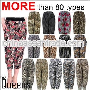 2013 Plus size mid-waist short women printed bloomers pants with flowers stripe and leopard print