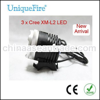 2013 UniqueFire Newest 3x Cree XM-L2 Smart Led 3800 lumens bike light