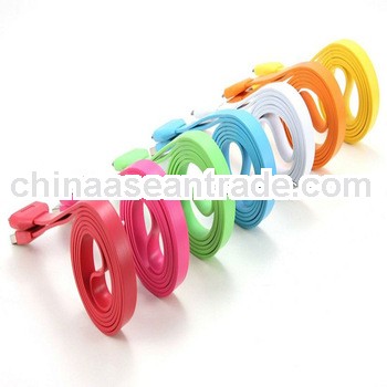 2013 Wholesale charger flat cable for ipod/ipad/iphone