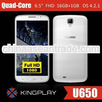 2013 best Hot sell 6.5inch Android MTK6589T 1.5 GHz 3G china mobile android dual sim