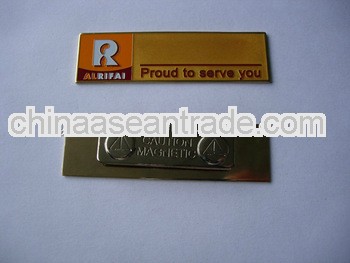 2013 custom name badge with safety pin