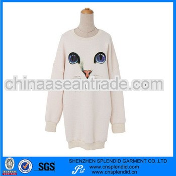 2013 fashion 100% cotton girl's Long style hoodie
