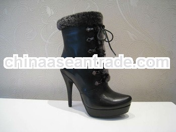 2013 fashion lady high heel leather boots