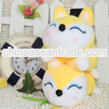 2013 hot sales lovely yellow fox toy for girls