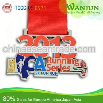 2013 hottest gold-plated metal medal with ribbon