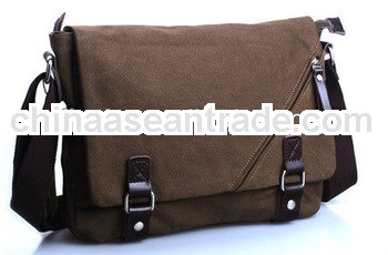 2013 new brown leisure canvas messager bag for man
