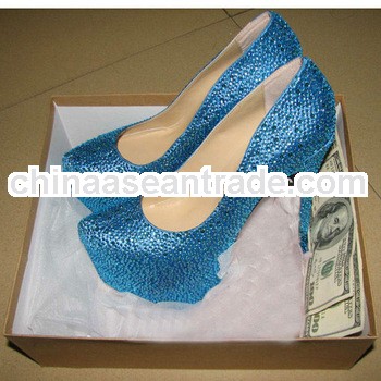 2013 new colorful free shipping elegant lady sexy crystal fashion shoes hot selling large size dress